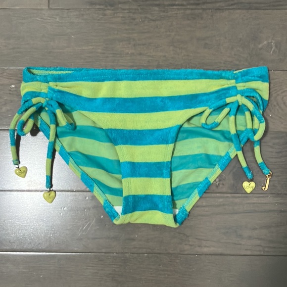Y2K Vintage Juicy Couture Striped Terry Bikini Size S - Picture 3 of 13